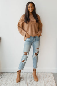 mode, fringe favorite sweater