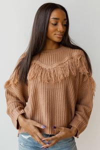 mode, fringe favorite sweater