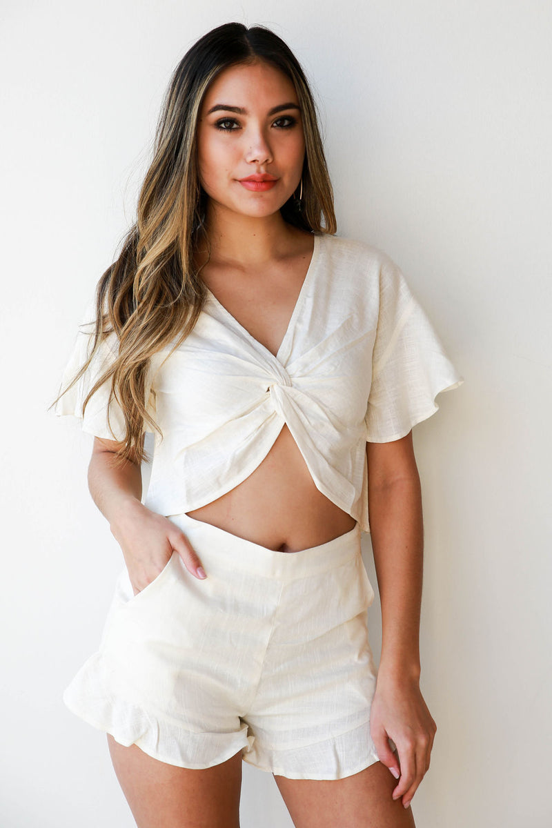 mode, white rose set (shorts)