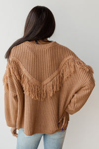 mode, fringe favorite sweater
