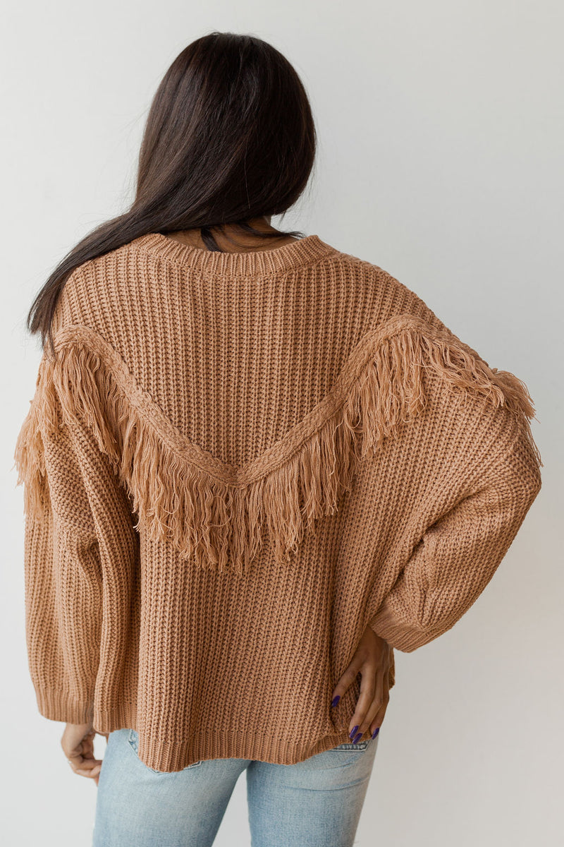 mode, fringe favorite sweater