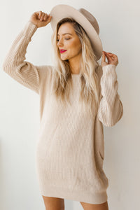 mode, twist back sweater dress