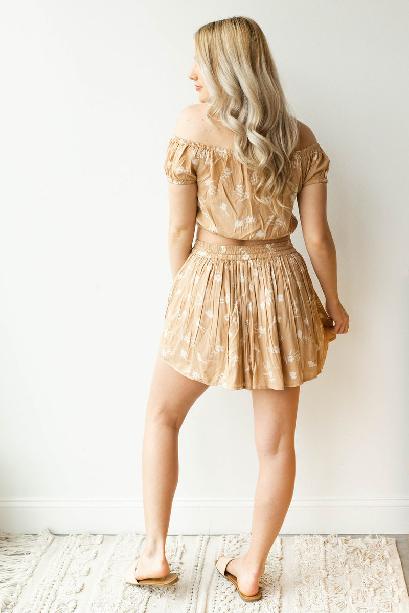 mode, coconut kiss mini woven skirt