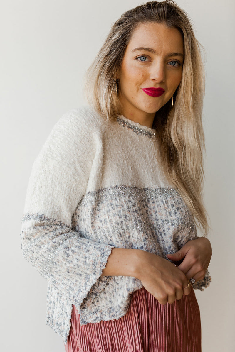 mode, sparkle popcorn sweater