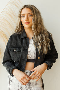 mode, take it easy crop jacket