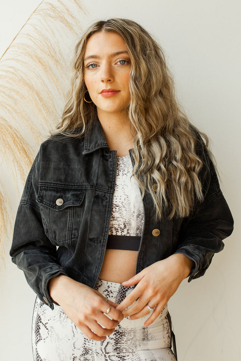 mode, take it easy crop jacket