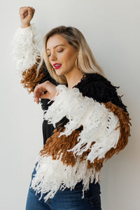mode, snow down shag jacket