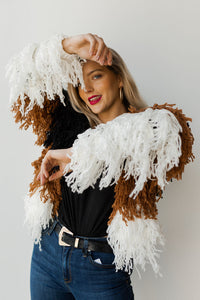 mode, snow down shag jacket