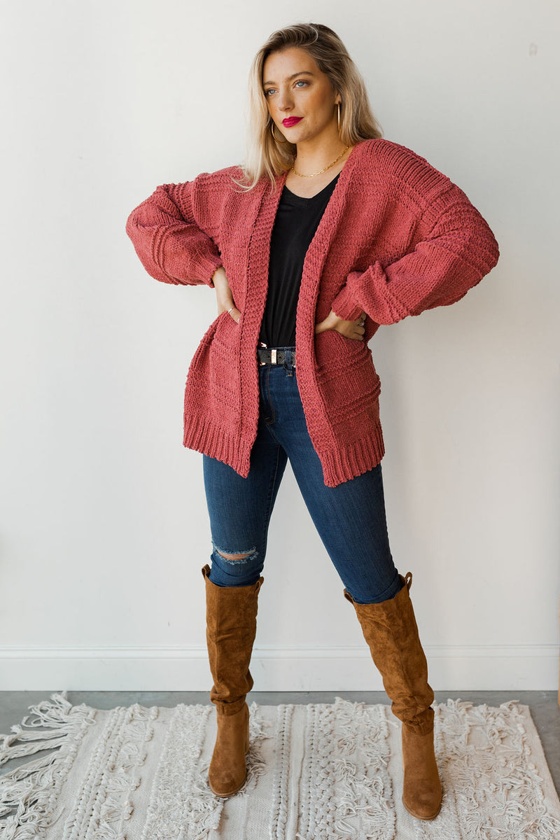 mode, chunky knit cardi