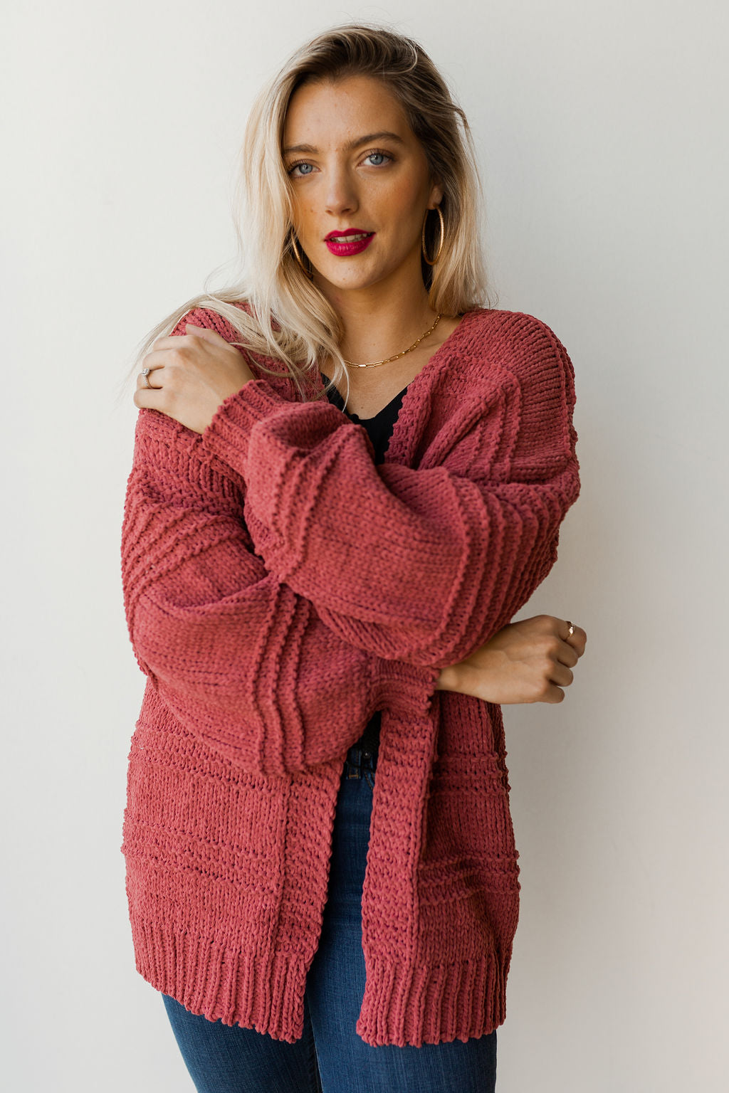 mode, chunky knit cardi