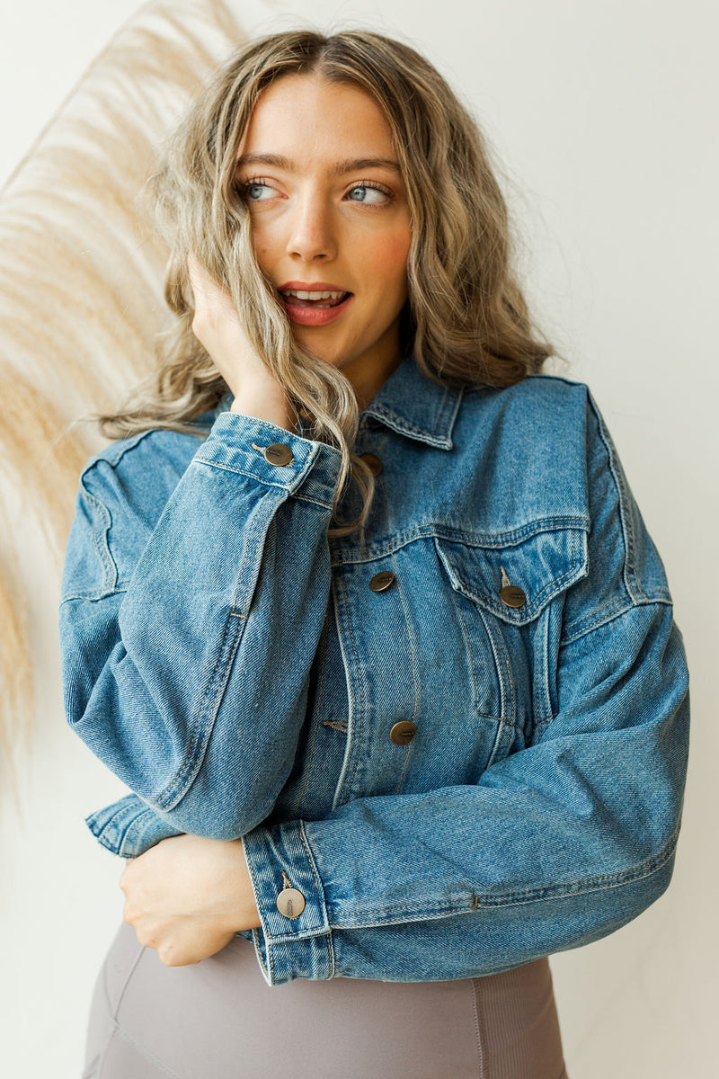 mode, take it easy crop jacket