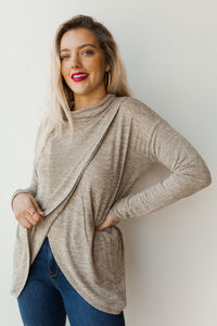 mode, cross front longsleeve top