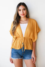 mode, dainty dots tie kimono top