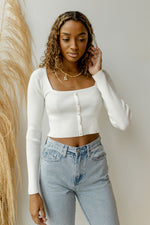 mode, pearl button sweater