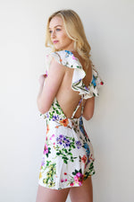 mode, femme floral playsuit