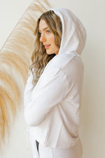 mode, hooded boxy sweatshirt