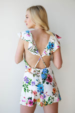 mode, femme floral playsuit