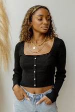 mode, pearl button sweater