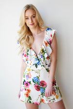 mode, femme floral playsuit