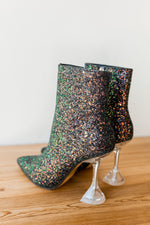 mode, glitter and glow bootie