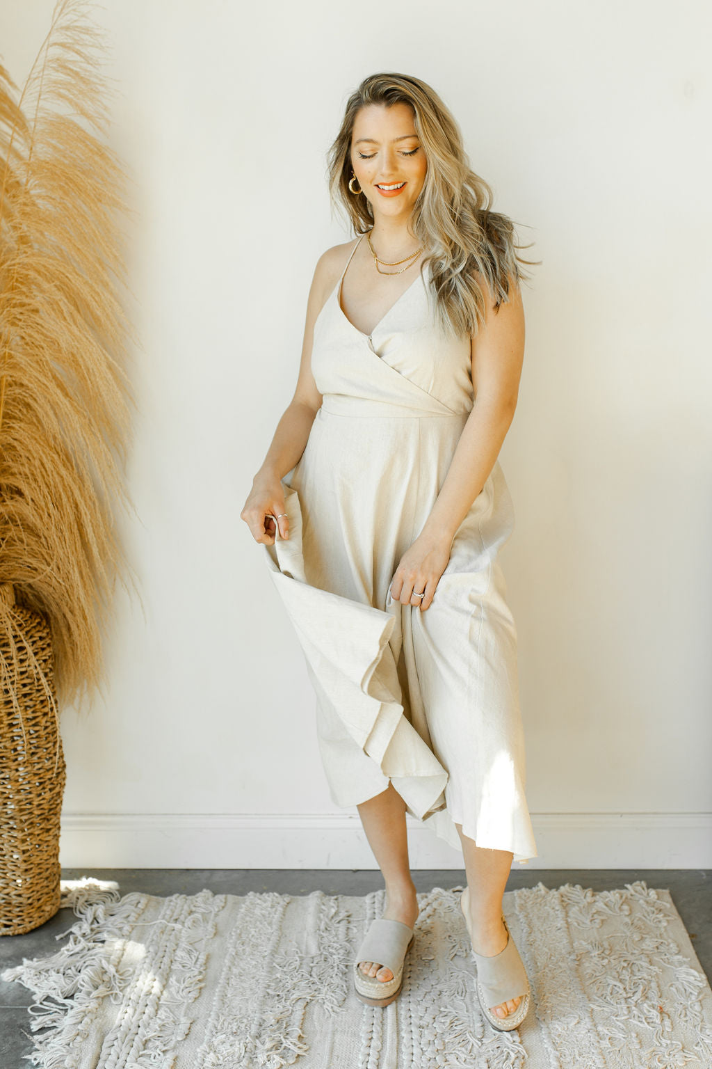 mode, ever flow long dress