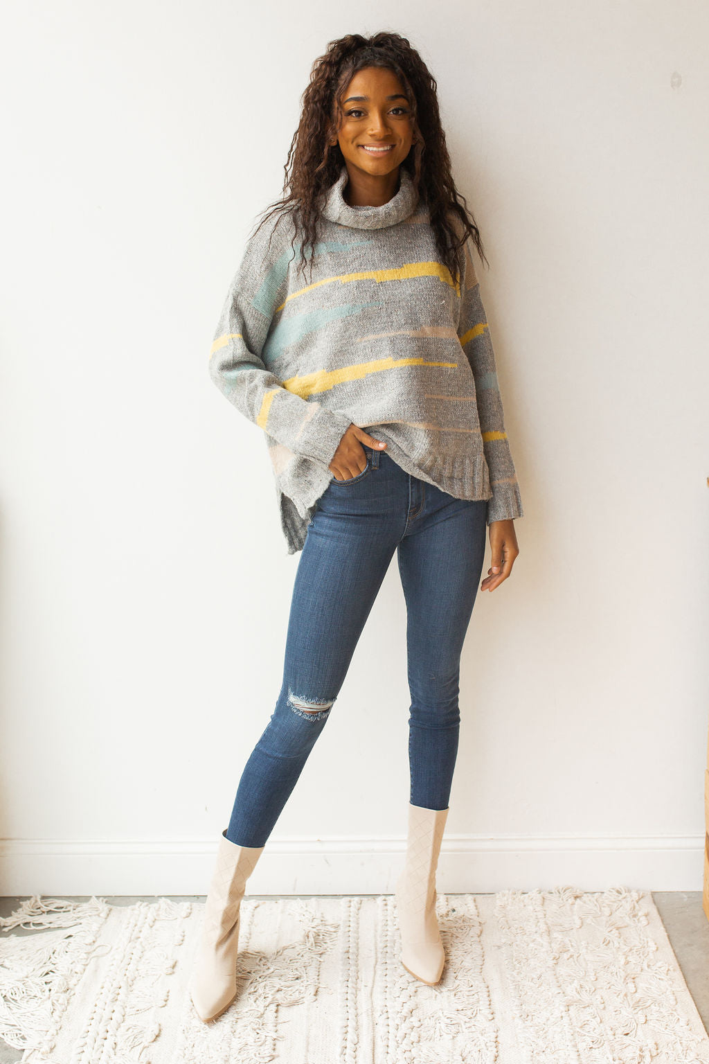 mode, dash of light oversized sweater