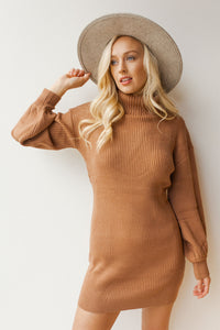 mode, turtle neck sweater dress