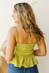 mode, rouched spaghetti strap top