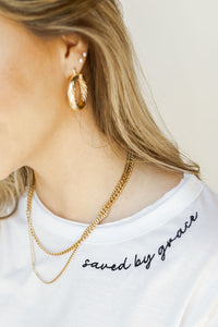 mode, saved by grace tee