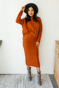 mode, fa la la la cableknit sweater set (skirt)