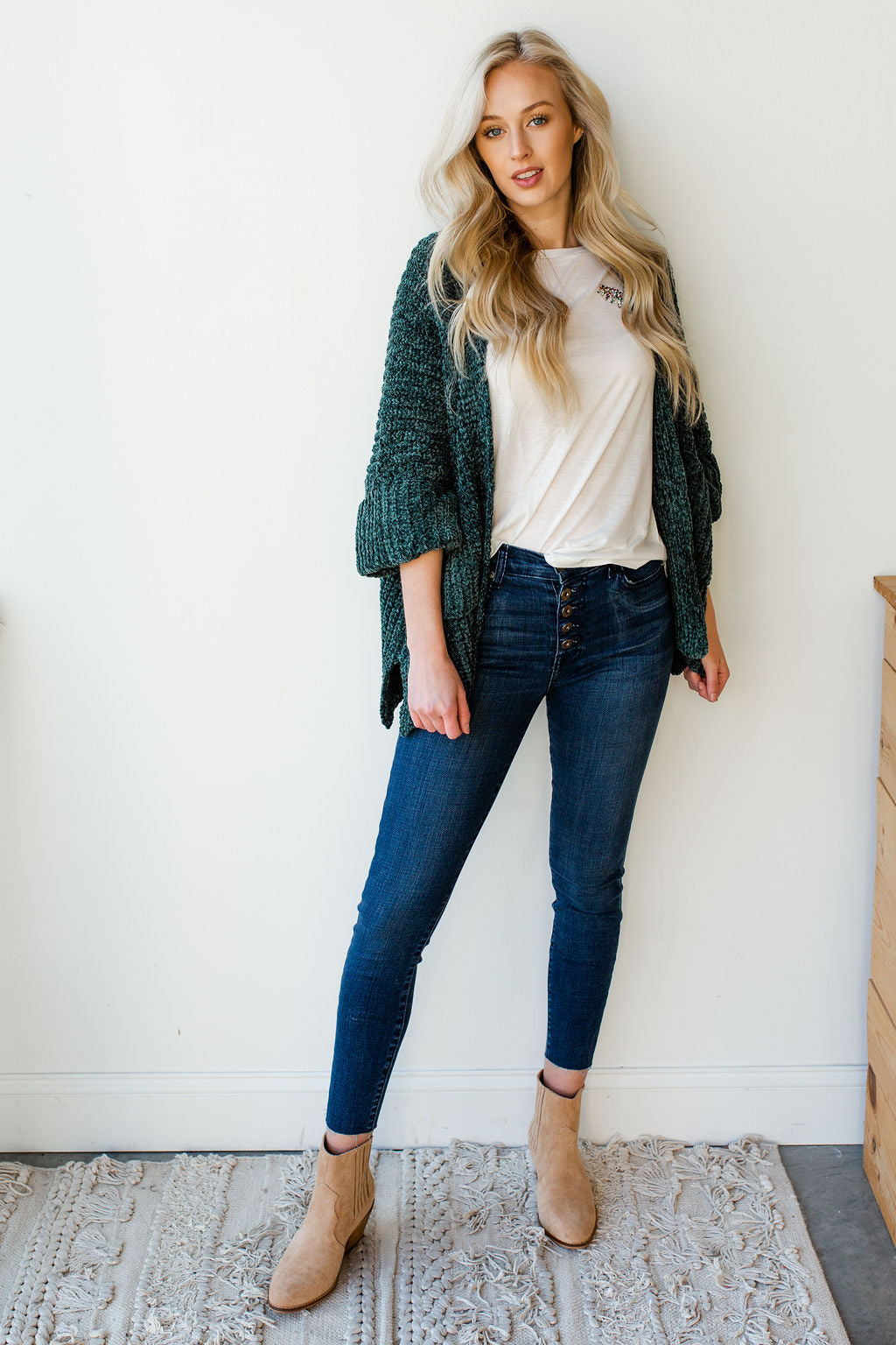 mode, wish you were here slouch cardigan