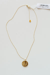 mode, palm coin necklace