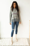 mode, hazy fringe hem sweater
