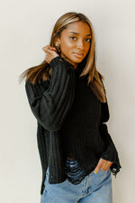 mode, the only one distressed turtleneck