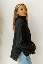 mode, the only one distressed turtleneck
