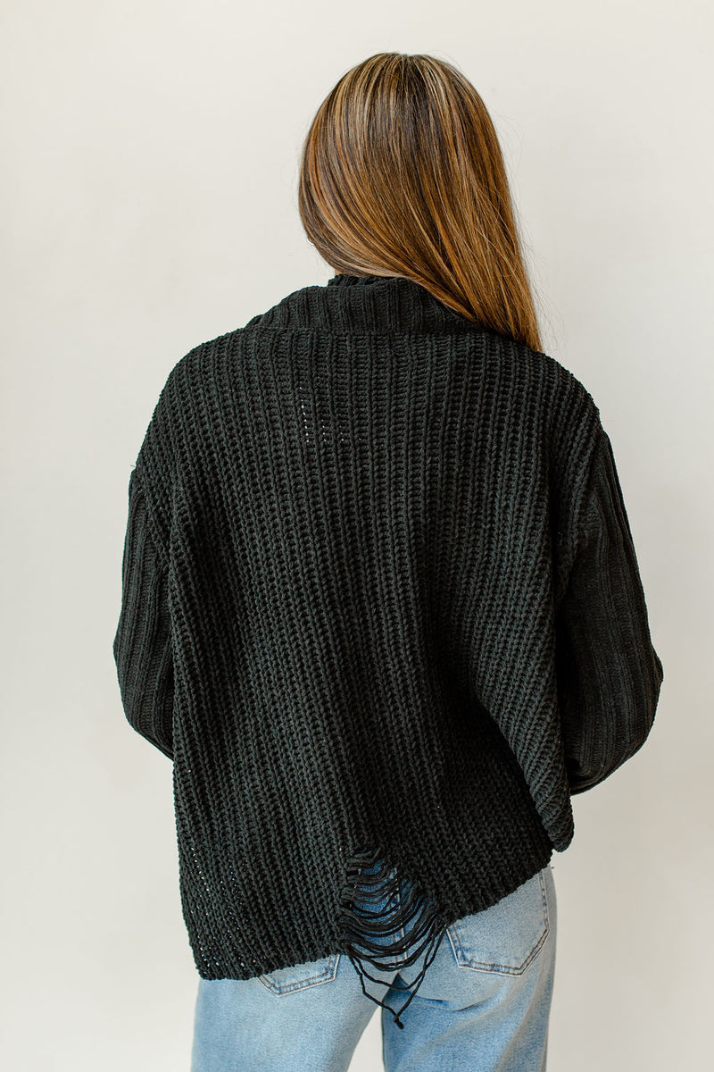 mode, the only one distressed turtleneck
