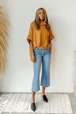 mode, higher love cowl neck