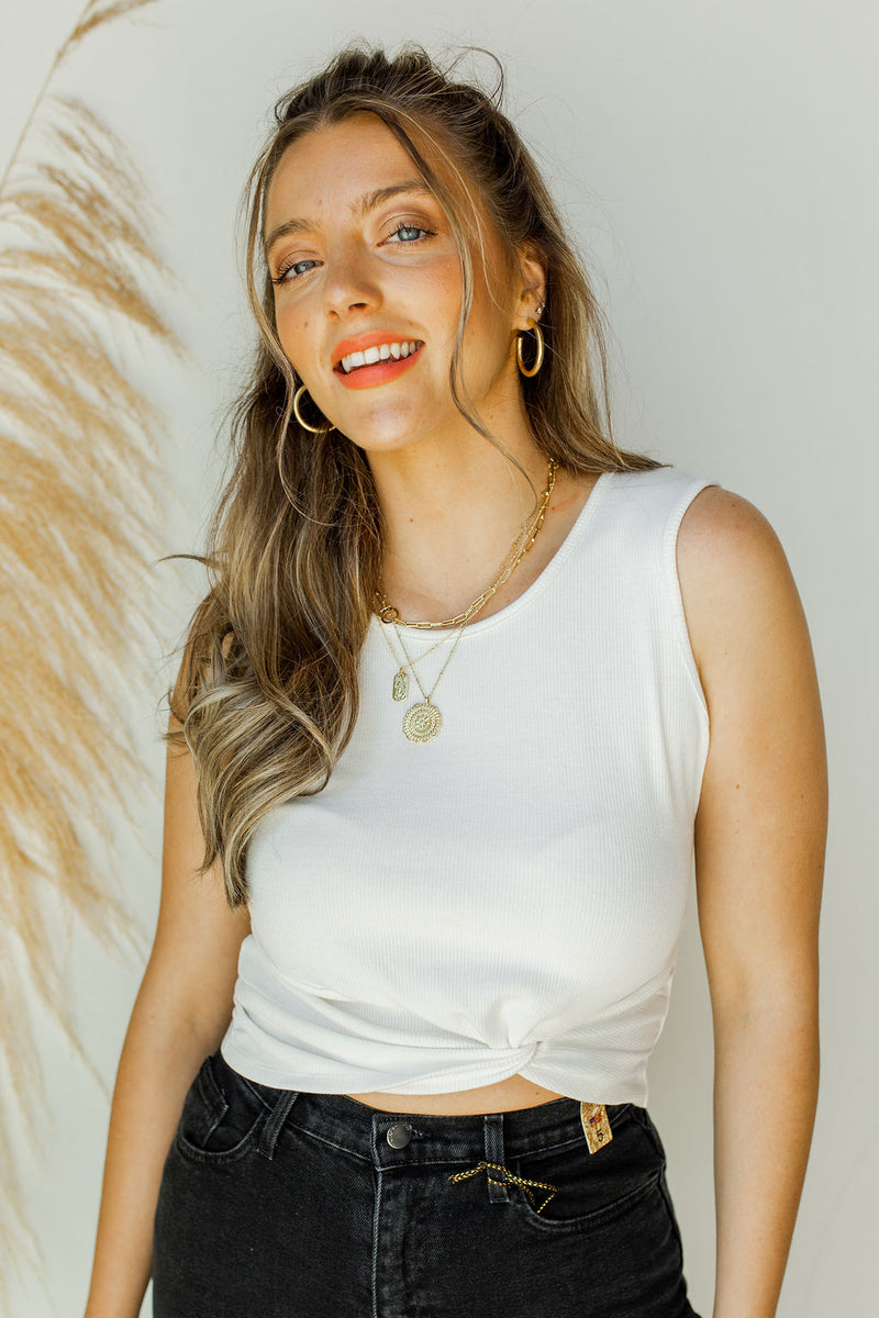 mode, luna twist front white