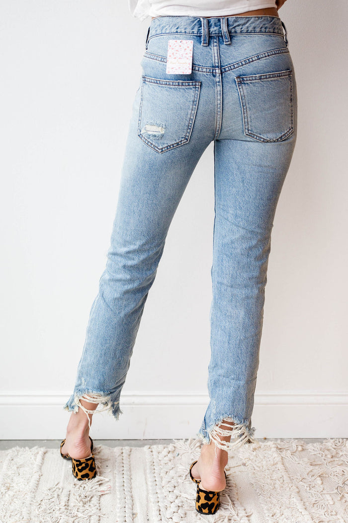 mode, chewed up midrise straight jean