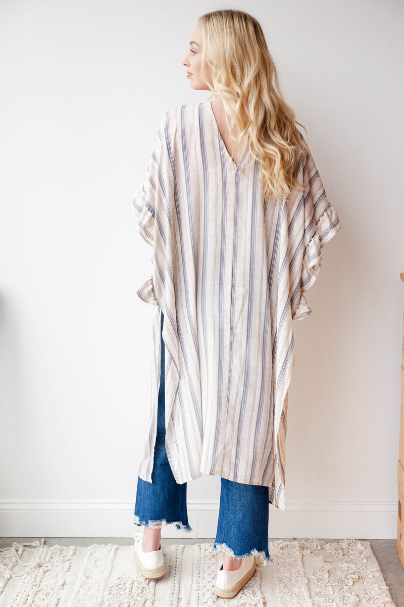 mode, rush ruffled kimono