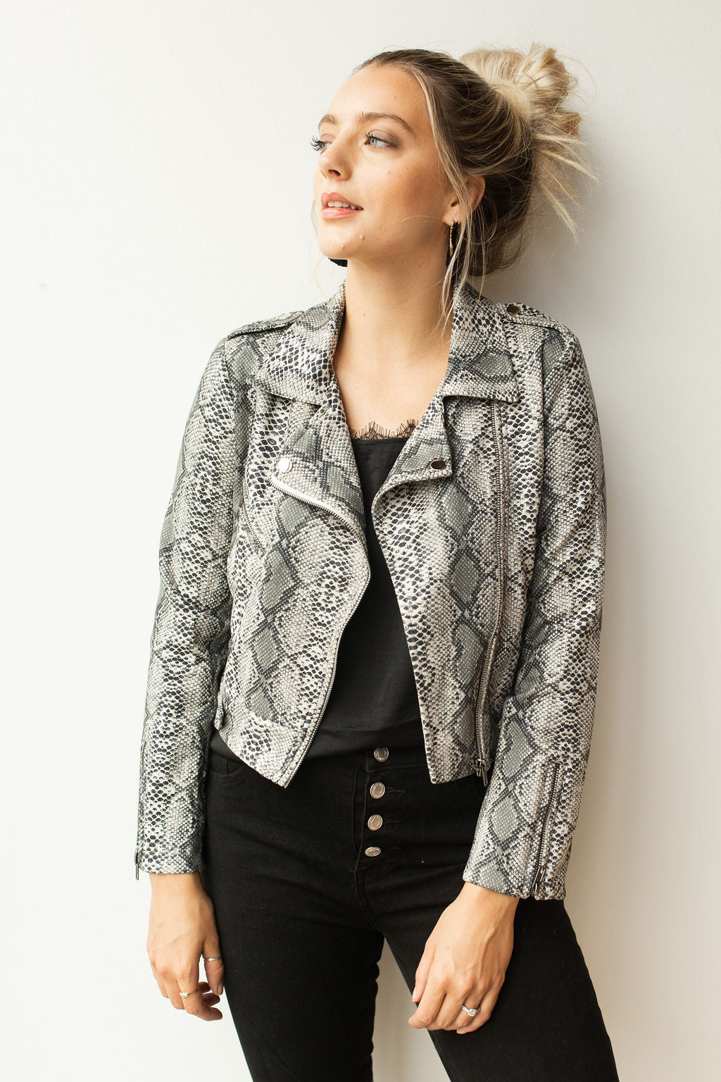 mode, python moto jacket