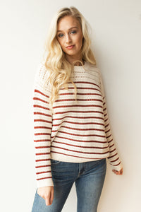 mode, start talking open knit sweater