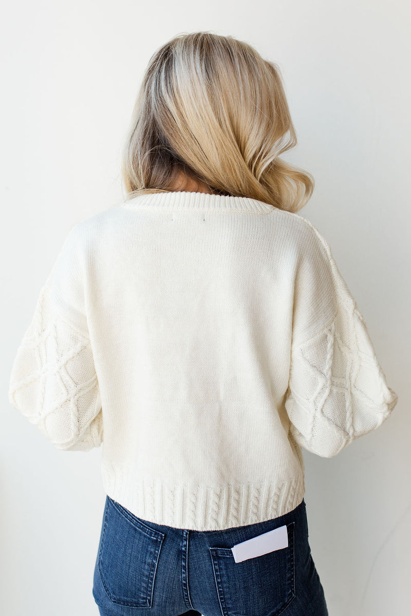 mode, chunky woven sweater
