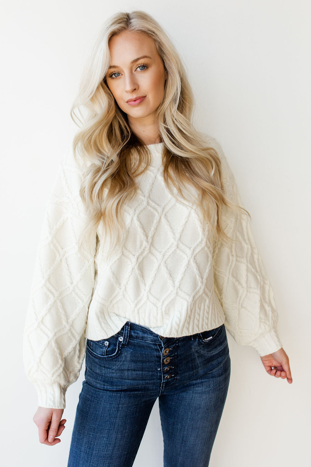 mode, chunky woven sweater