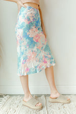 mode, cotton candy midi skirt