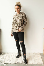 mode, distressed camo hoodie