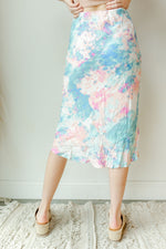 mode, cotton candy midi skirt