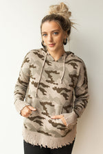 mode, distressed camo hoodie