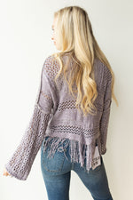 mode, hazy fringe hem sweater
