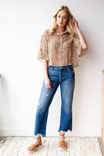 mode, soft + sheer leopard blouse